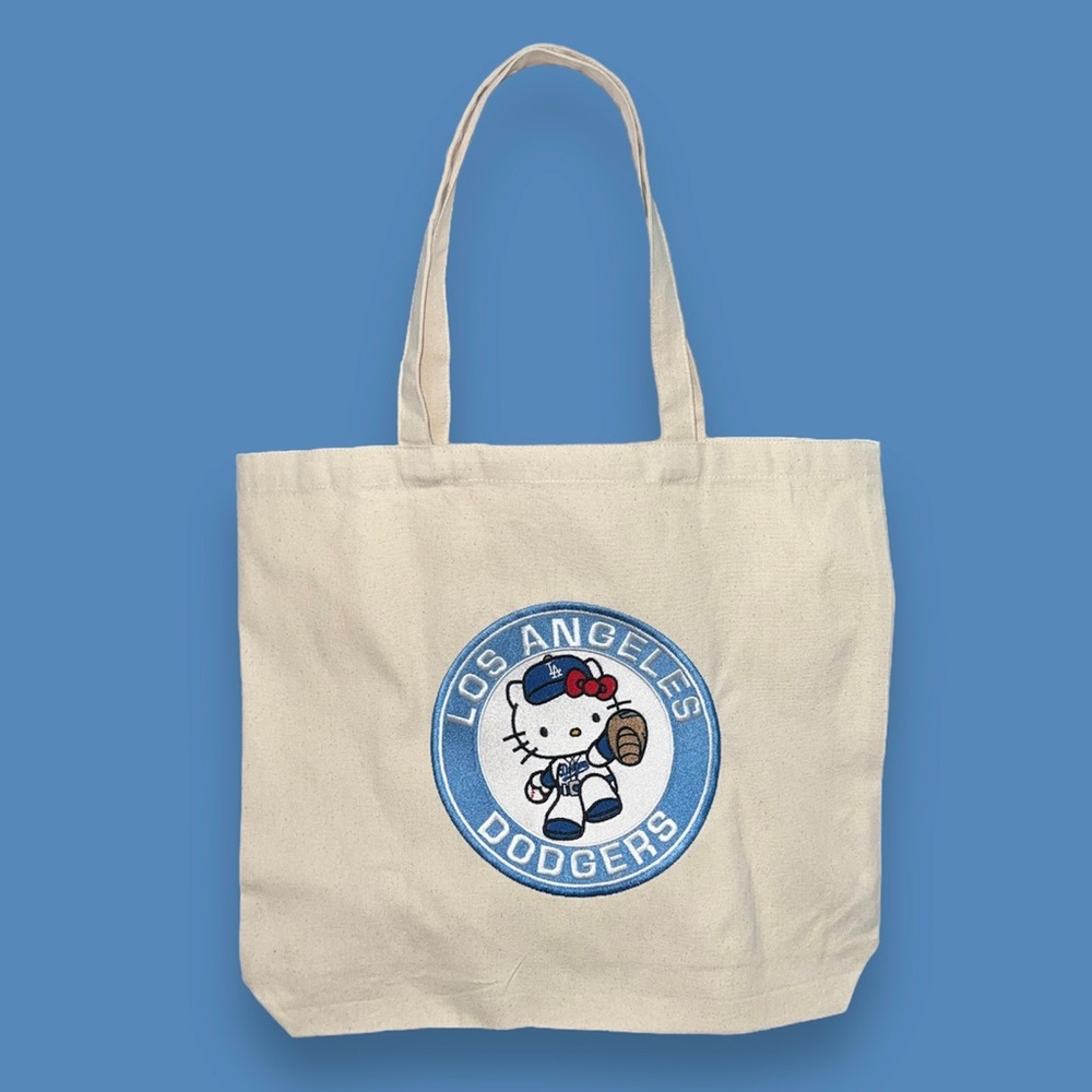Hello Kitty Sanrio Los Ángeles dodgers canvas tote bag